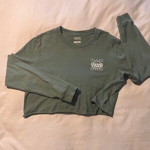 Vans Green Long Sleeve Crop Top